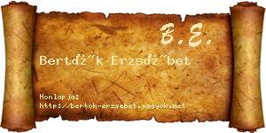 Bertók Erzsébet névjegykártya