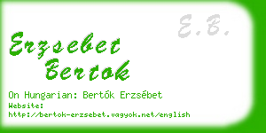erzsebet bertok business card